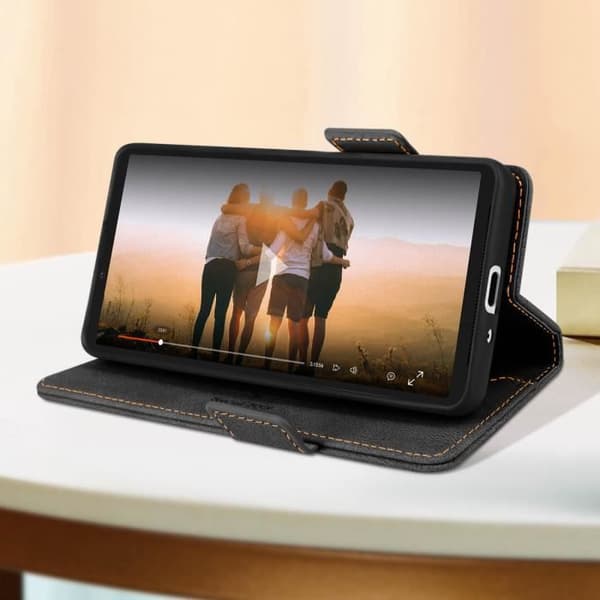 Sony Xperia 10 V Folio Stand Case Black Clamshell Case