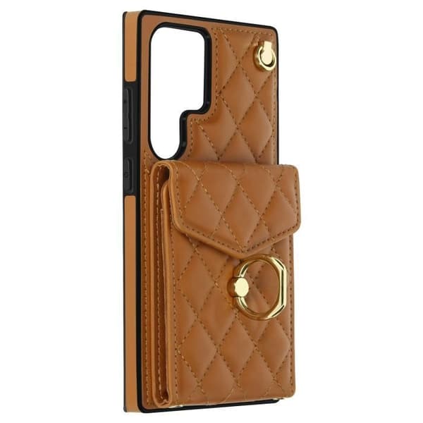 Sladdfodral till Samsung Galaxy S23 Ultra - AVIZAR - Brun - Stel - Syntet - Vuxen