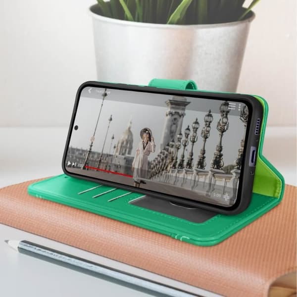 Fodral kompatibelt med Samsung Galaxy A54 5G Wallet Green Fodral