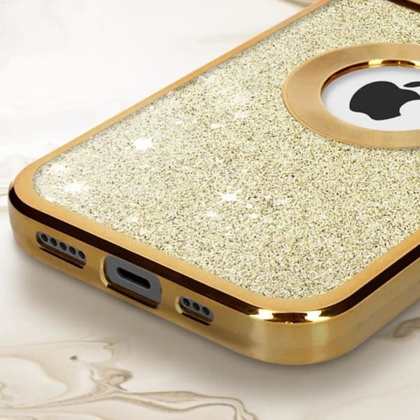 Coque iPhone 12 Paillette Or AVIZAR - Protecam Spark - Fin och lätt - Kameran helt skyddad