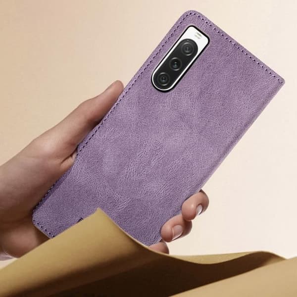 Xperia 10 V Folio Stand Case Lavender Flip Case