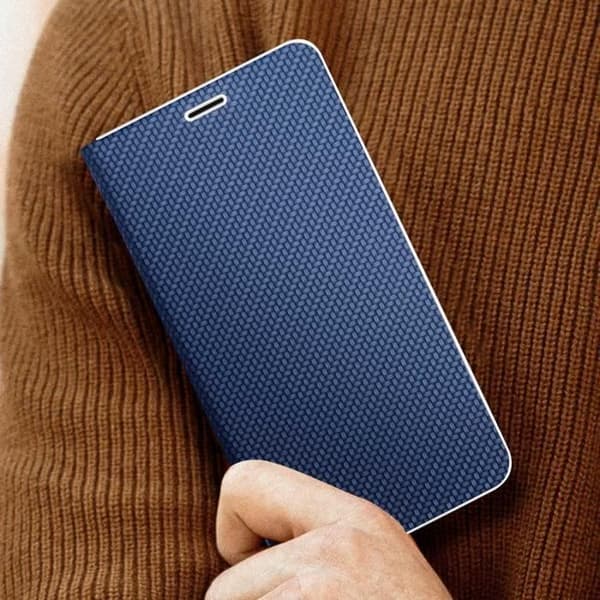 Blå Carbon Design iPhone 14 fodral