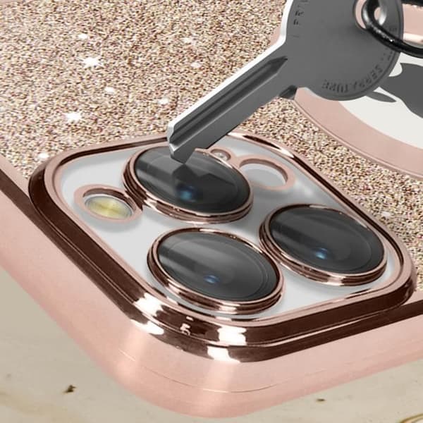 iPhone 12 Pro Max rosa glitterfodral skal