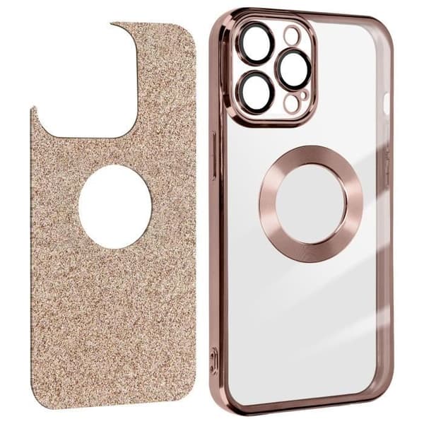 iPhone 12 Pro Max rosa glitterfodral skal