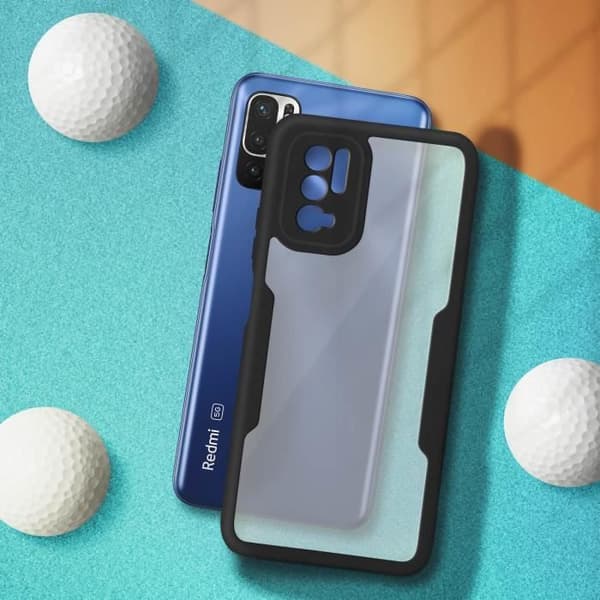 Heltäckande skal - Xiaomi - Note 10 5G / Poco M3 Pro - Stötabsorberande - Plexiglas - Svart