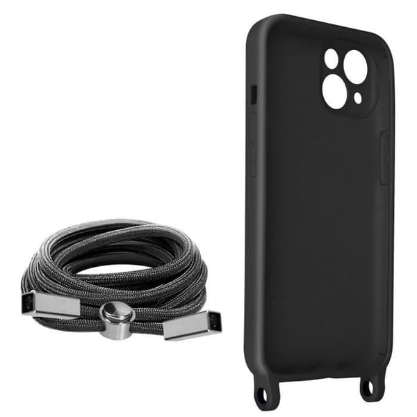 Fodral till Apple iPhone 13 Mini - AVIZAR - Halvstyv - Halsrem 80cm svart