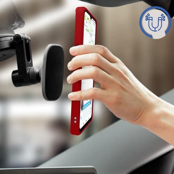 AVIZAR Skyddsfodral för Oppo A77, A57 och A57s - Röd - Metallring - Videostöd