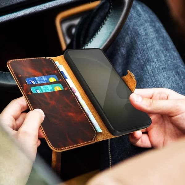 Läderplånboksfodral för Samsung S23-fodral