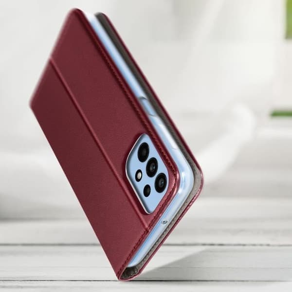 Foliofodral som är kompatibelt med Samsung Galaxy A23 5G Burgundy-fodral