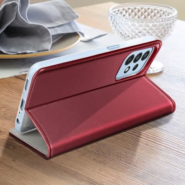 Foliofodral som är kompatibelt med Samsung Galaxy A23 5G Burgundy-fodral