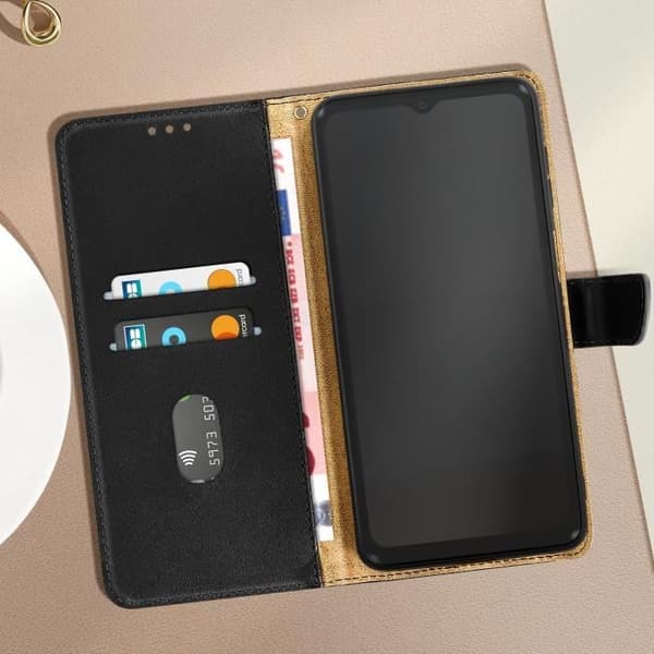 Läderfodral kompatibelt med Samsung Xcover 6 Pro Black Flip-fodral