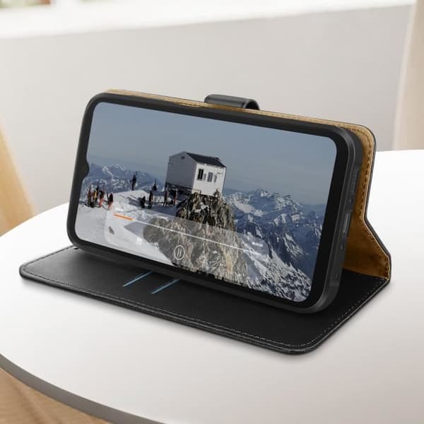 Läderfodral kompatibelt med Samsung Xcover 6 Pro Black Flip-fodral