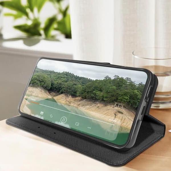 Foliofodral kompatibelt med Samsung S23 Black Case