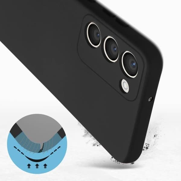 Skal kompatibelt med Samsung Galaxy S23 Plus halvstyvt svart skal