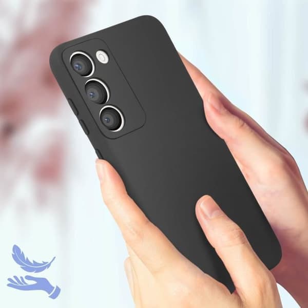 Skal kompatibelt med Samsung Galaxy S23 Plus halvstyvt svart skal