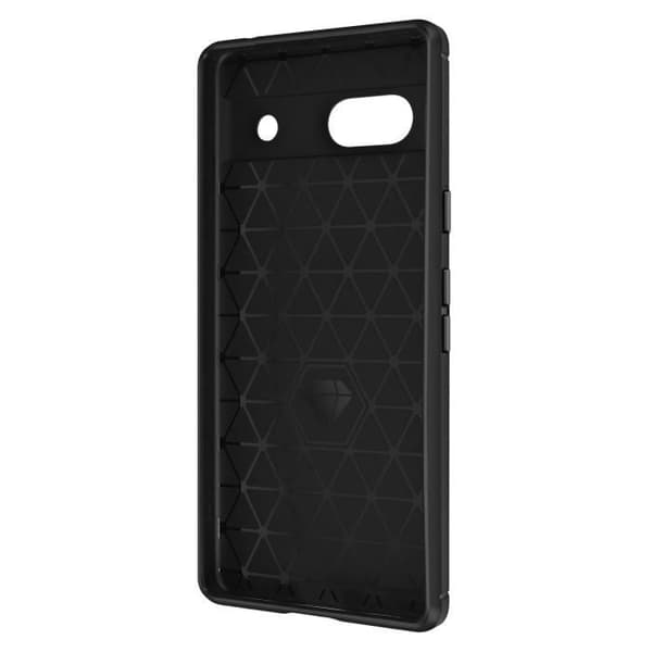 Fodral för Google Pixel 7a Soft Reinforced Brushed Carbon Effect Svart