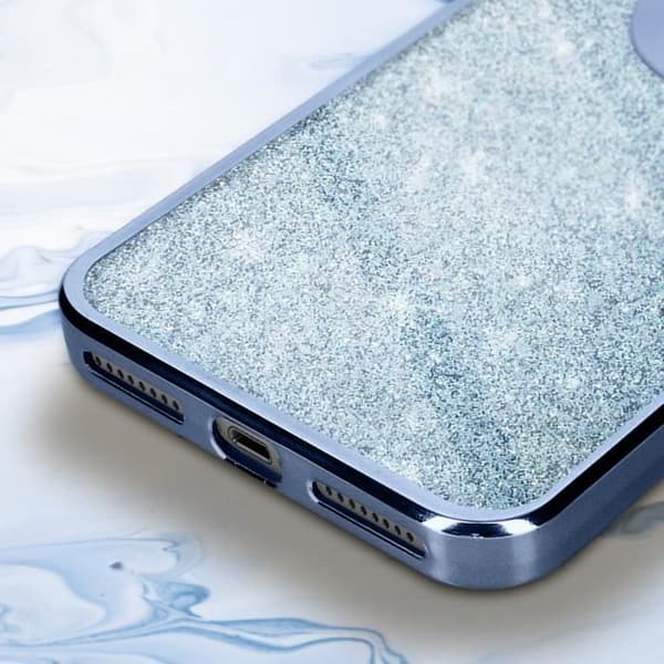 Blått glitterfodral till iPhone 8 Plus