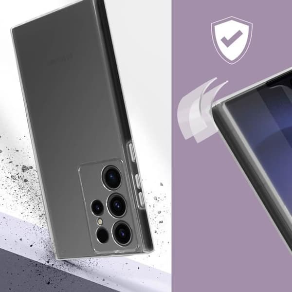 360° fodral kompatibelt med Samsung S23 Ultra Transparent fodral