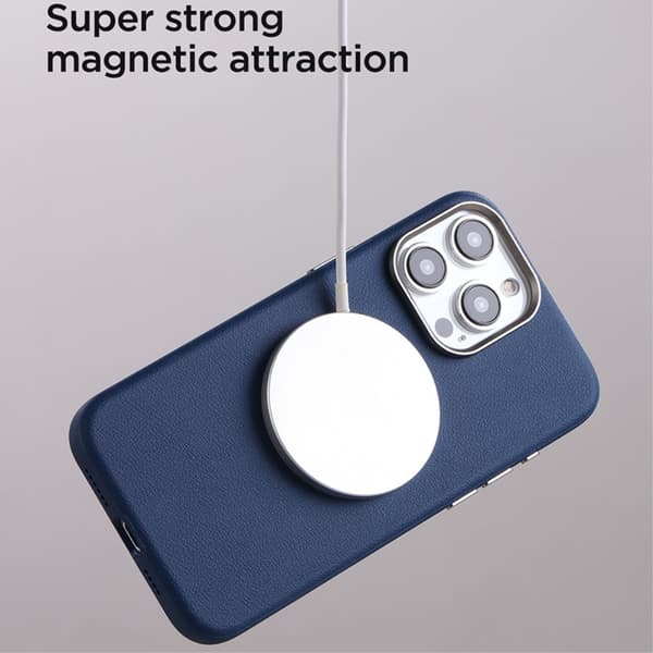 Joyroom iPhone 15 Pro Kuori Litchi Pattern Series MagSafe Sininen