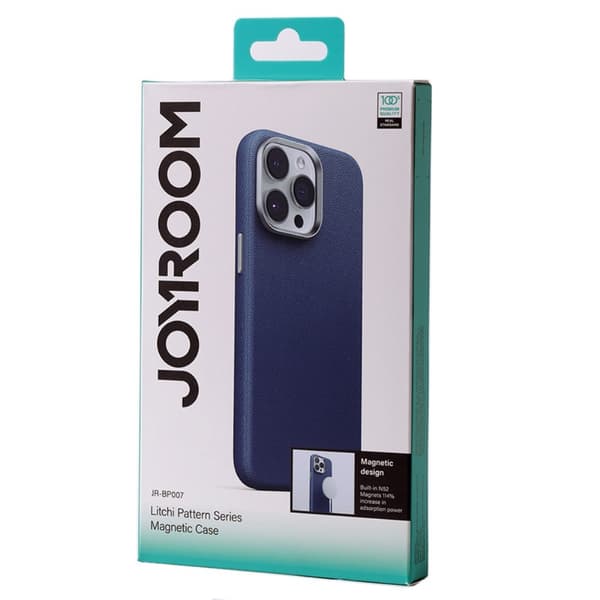 Joyroom iPhone 15 Pro Kuori Litchi Pattern Series MagSafe Sininen