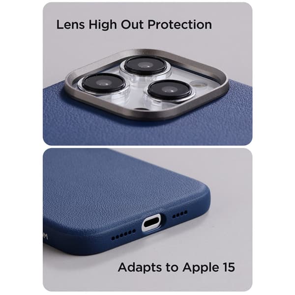 Joyroom iPhone 15 Pro Kuori Litchi Pattern Series MagSafe Harmaa