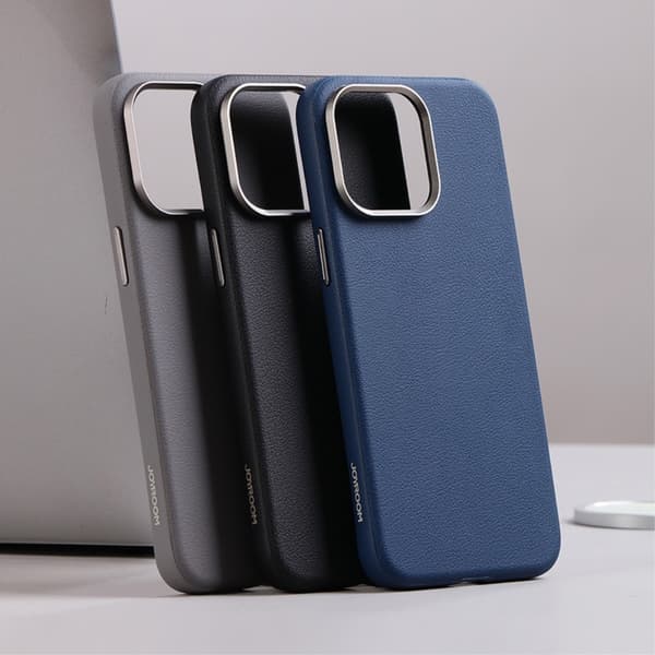 Joyroom iPhone 15 Pro Kuori Litchi Pattern Series MagSafe Harmaa