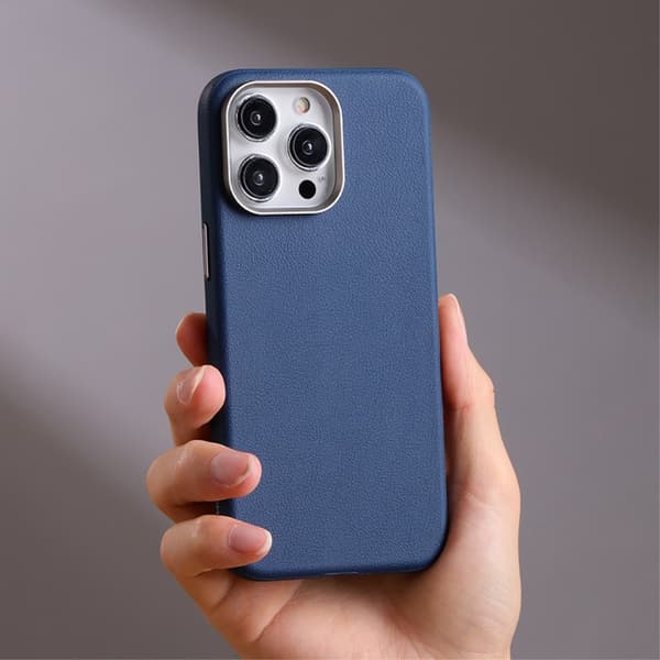 Joyroom iPhone 15 Pro Max Kuori Litchi Pattern Series MagSafe Sininen