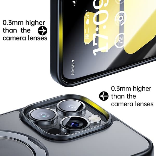 Baseus iPhone 15 Pro Max Kuori Smart Ring Series MagSafe Musta