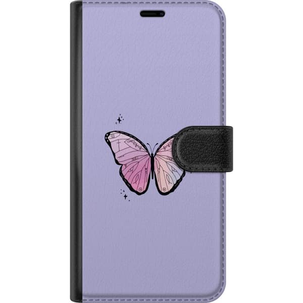 Samsung Galaxy A32 5G Tegnebogsetui Sommerfugl, lilla