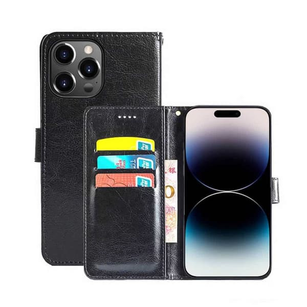 Wallet cover 3-kort Apple iPhone 15 Pro - Sort