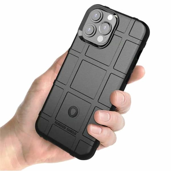 Rugged Shield kuori Apple iPhone 15 Pro - Musta