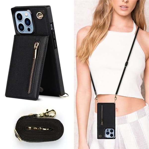 Zipper halskjede deksel Apple iPhone 15 Pro - Svart