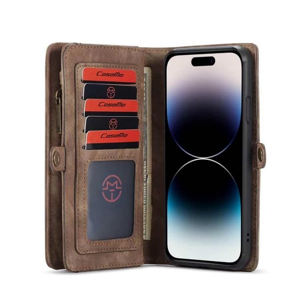 CaseMe mobilcover 008 8-kort Apple iPhone 15 Pro - Brun