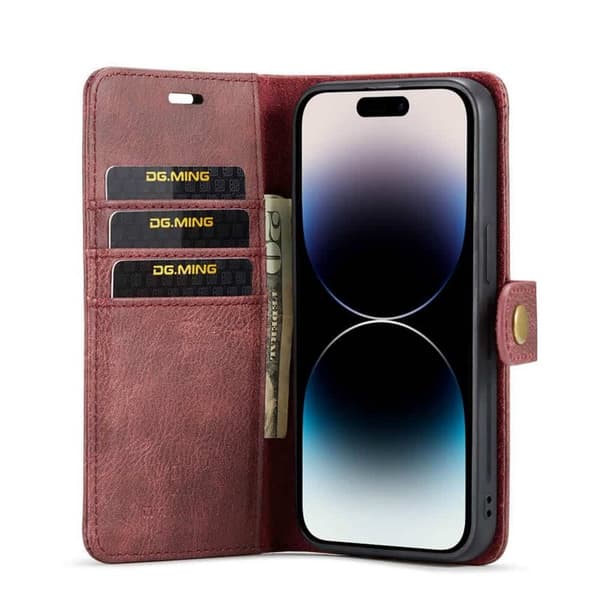 Lompakkokotelo DG-Ming 2i1 Apple iPhone 15 Pro - Punainen