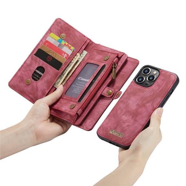 CaseMe mobilfodral 008 8-kort Apple iPhone 15 Pro Max - Röd