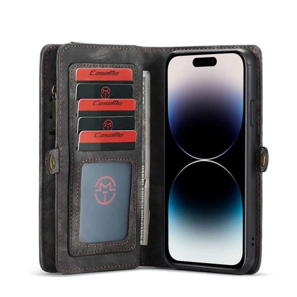 CaseMe mobildeksel 008 8-kort Apple iPhone 15 Pro Max - Svart/grå