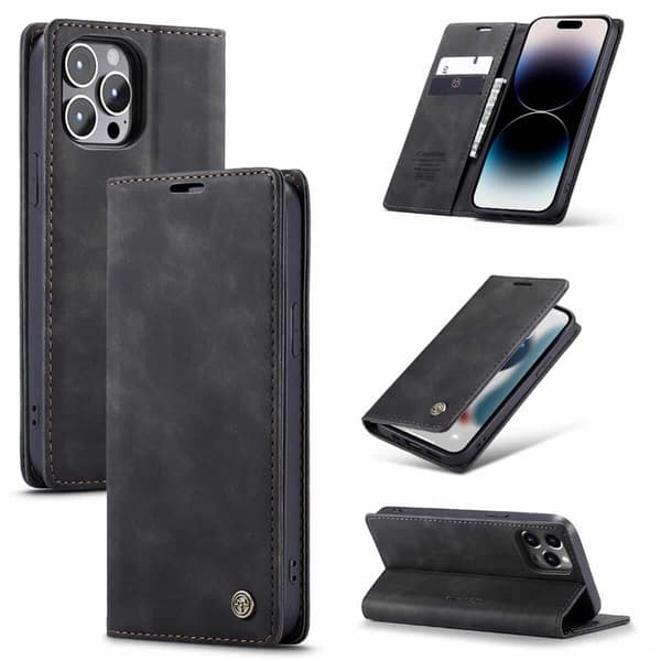 CaseMe Smart Magnet FlipCase Apple iPhone 15 Pro Max - Musta