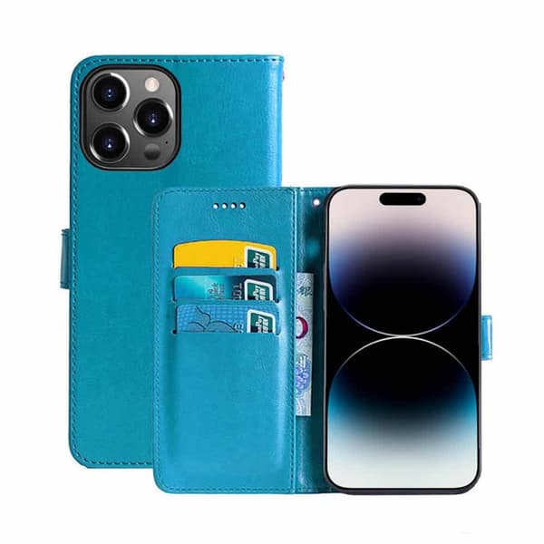 Lommeboketui 3-kort Apple iPhone 15 Pro Max - Lyseblå