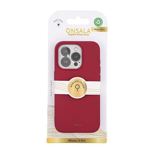 Mobilcover Silikonefølelse MagSeries Vinrød - iPhone 15 Pro