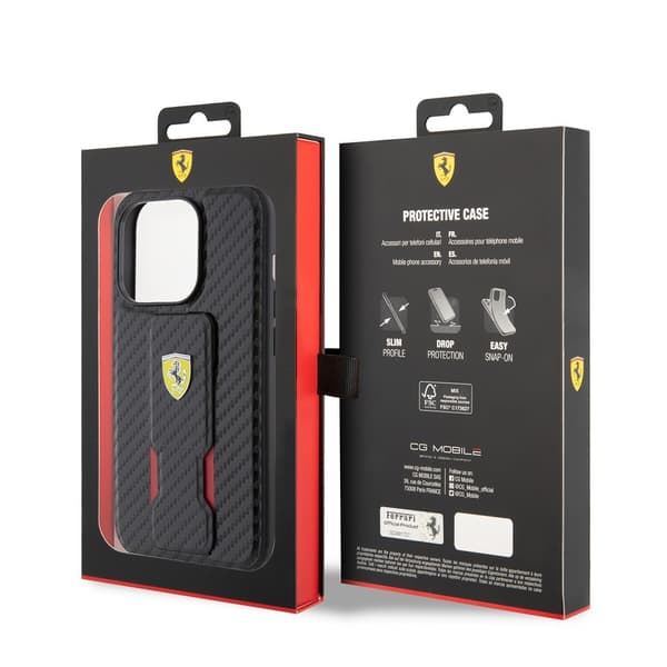 Ferrari iPhone 15 Pro Cover Grip Stand Function Sort