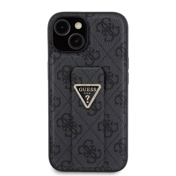 Guess iPhone 15 Kuori Grip Stand Function Musta