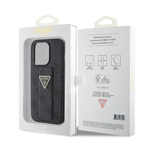 Guess iPhone 15 Pro Kuori Grip Stand Function Musta