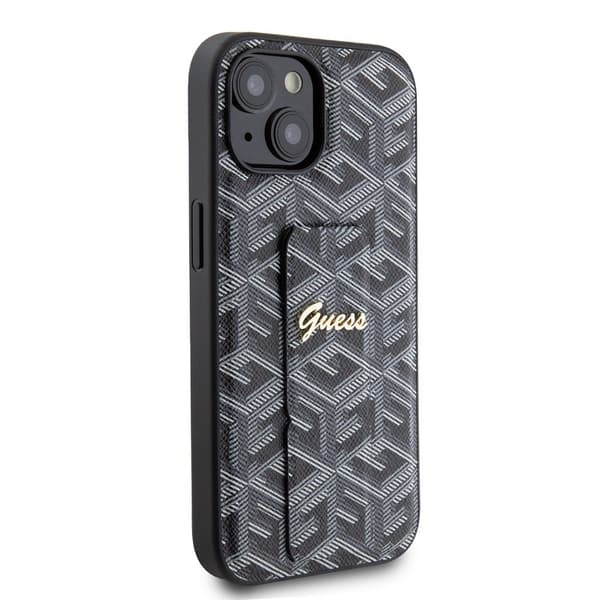 Guess iPhone 15 Skal G Cube Grip Stand Svart
