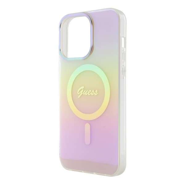 Guess iPhone 15 Pro Skal Script MagSafe Rosa
