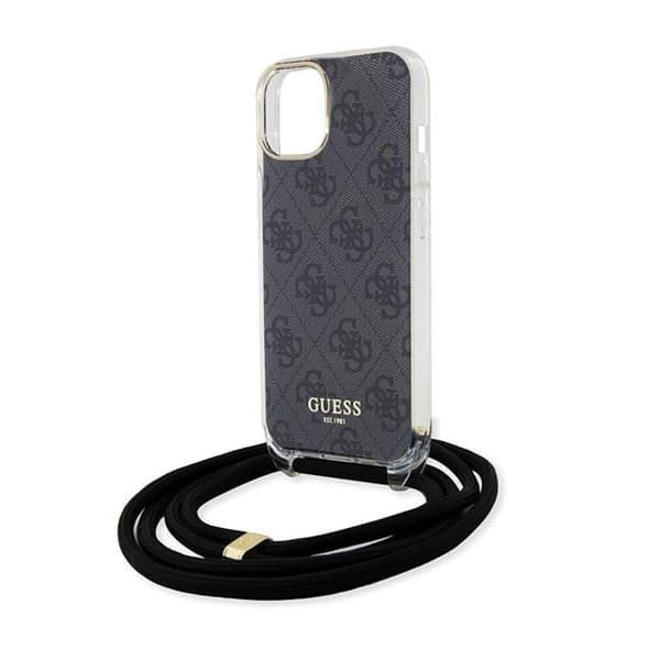 Guess iPhone 15 Cover Crossbody Cord Sort