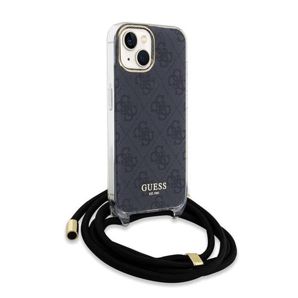 Guess iPhone 15 Cover Crossbody Cord Sort