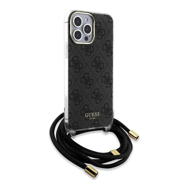 Guess iPhone 15 Pro Kuori Crossbody Cord Musta