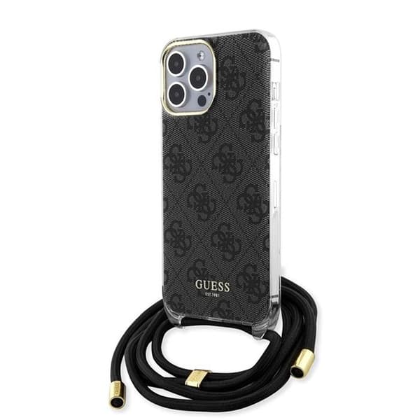 Guess iPhone 15 Pro Kuori Crossbody Cord Musta