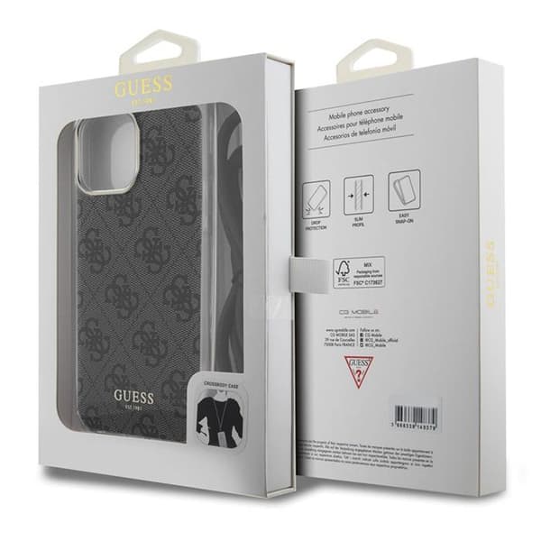 Guess iPhone 15 Pro Max Cover Crossbody Cord Sort