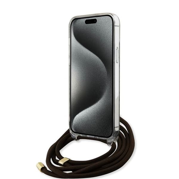 Guess iPhone 15 Pro Max Kuori Crossbody Cord Ruskea